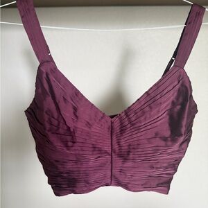 Abercrombie & Fitch Ruched V-Neck Bralette - Plum
